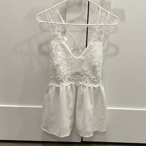 Limelush- White Crochet tank top